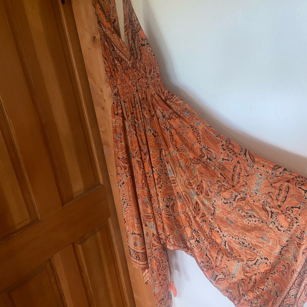 Orange Paisley Maxi Dress
